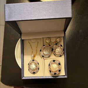 18K Gold Plated Necklace with Pearl Accents